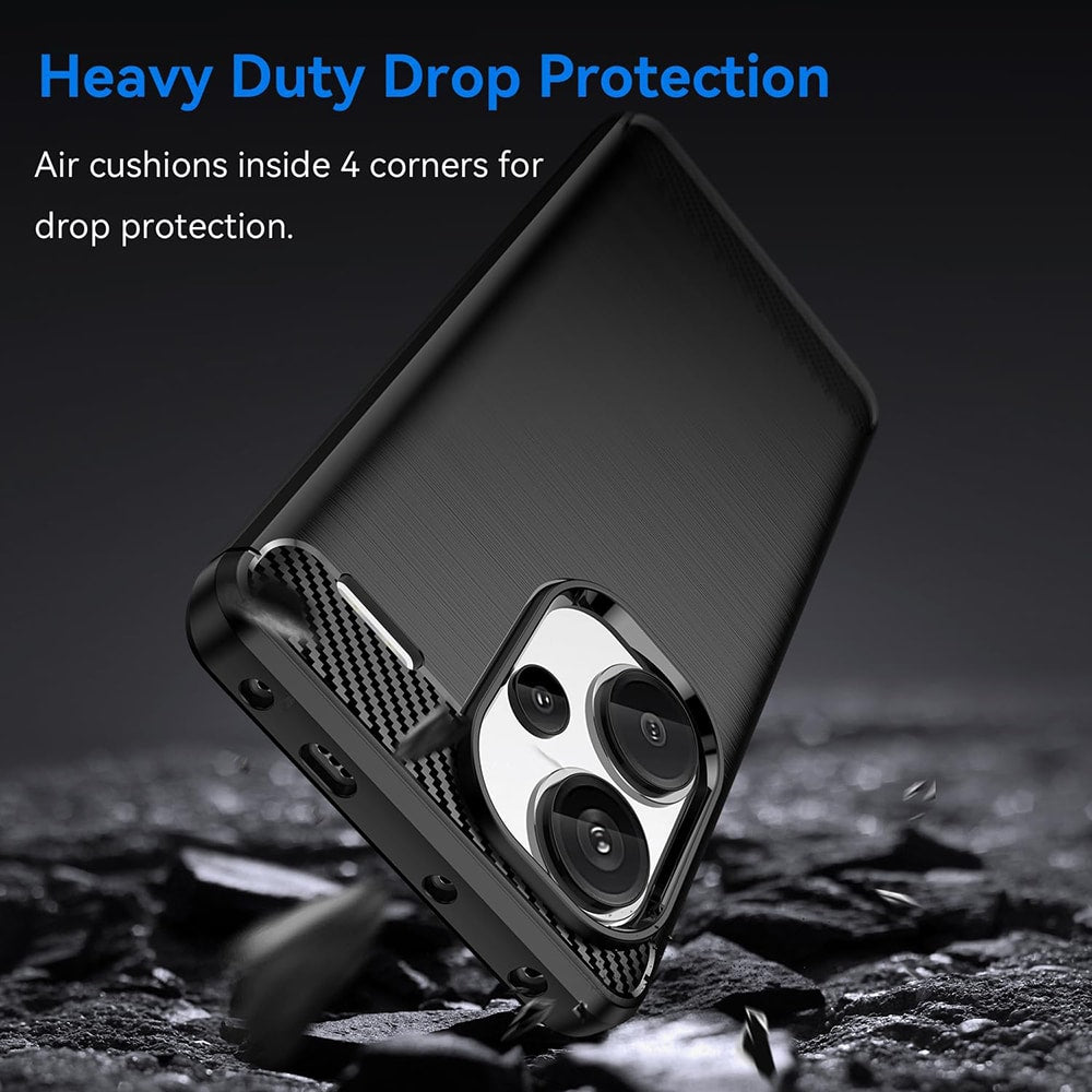 Techsuit Carbon Silicone ovitek za Xiaomi Redmi Note 13 Pro+ 5G – črn