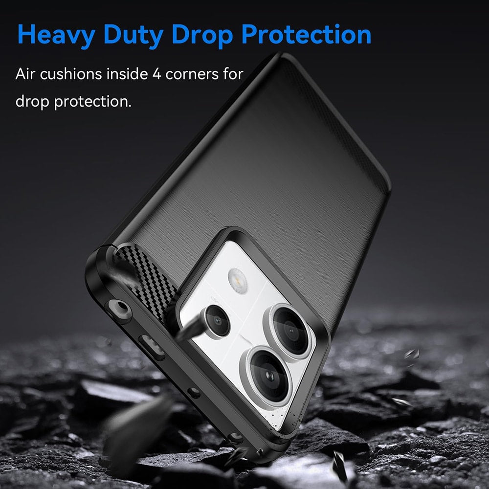 Techsuit Carbon Silicone maska za Xiaomi Redmi Note 13 Pro 5G / Poco X6 – crna