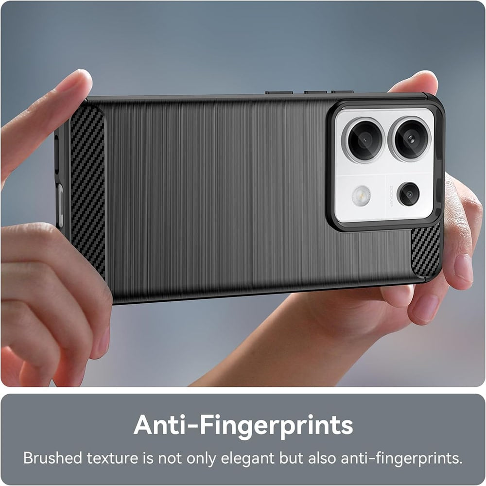 Techsuit Carbon Silicone maska za Xiaomi Redmi Note 13 Pro 5G / Poco X6 – crna
