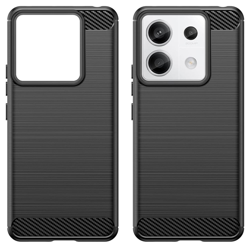 Techsuit Carbon Silicone maska za Xiaomi Redmi Note 13 Pro 5G / Poco X6 – crna