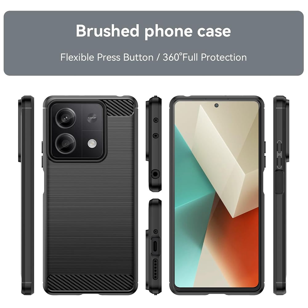 Techsuit Carbon Silicone ovitek za Xiaomi Redmi Note 13 5G – črna