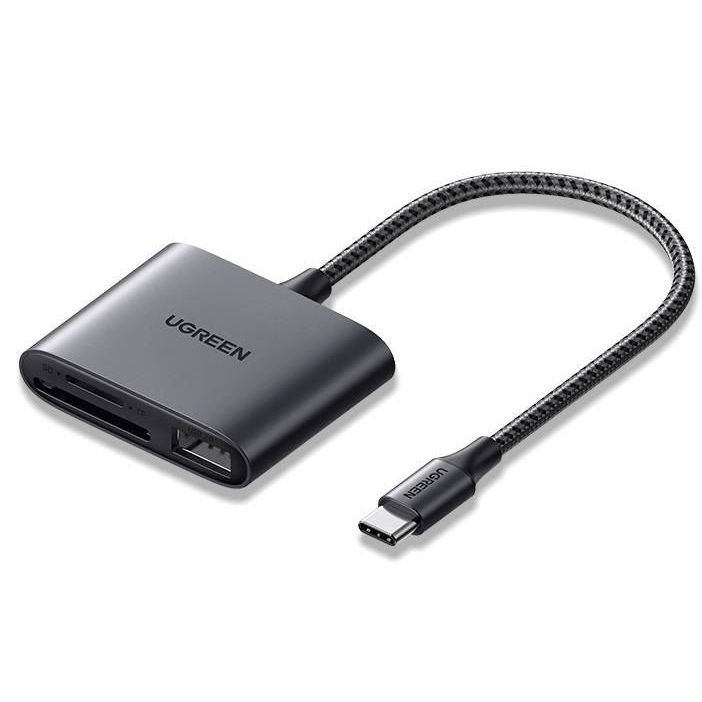 Ugreen 80798 čitač kartica USB 3.2 Gen 1 (3.1 Gen 1) Type-C Sivo