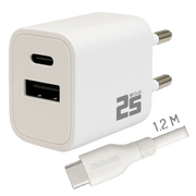 REDLINE Punjač sa USB-C kablom, 1 x USB-A, 1 x USB-C, brzi, 25W - PQ256AC+CC1.2M60W