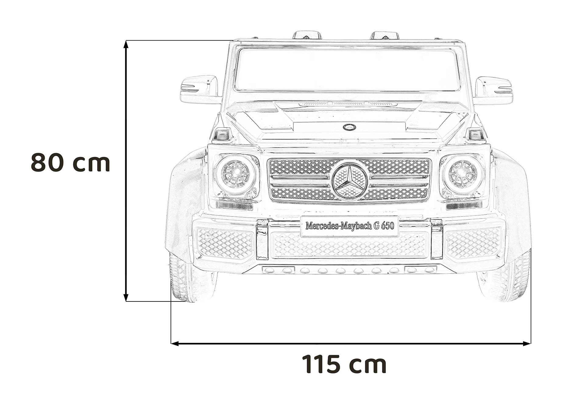 Licencirani auto na akumulator Mercedes Benz MAYBACH G650 STRONG - dvosjed - bijeli