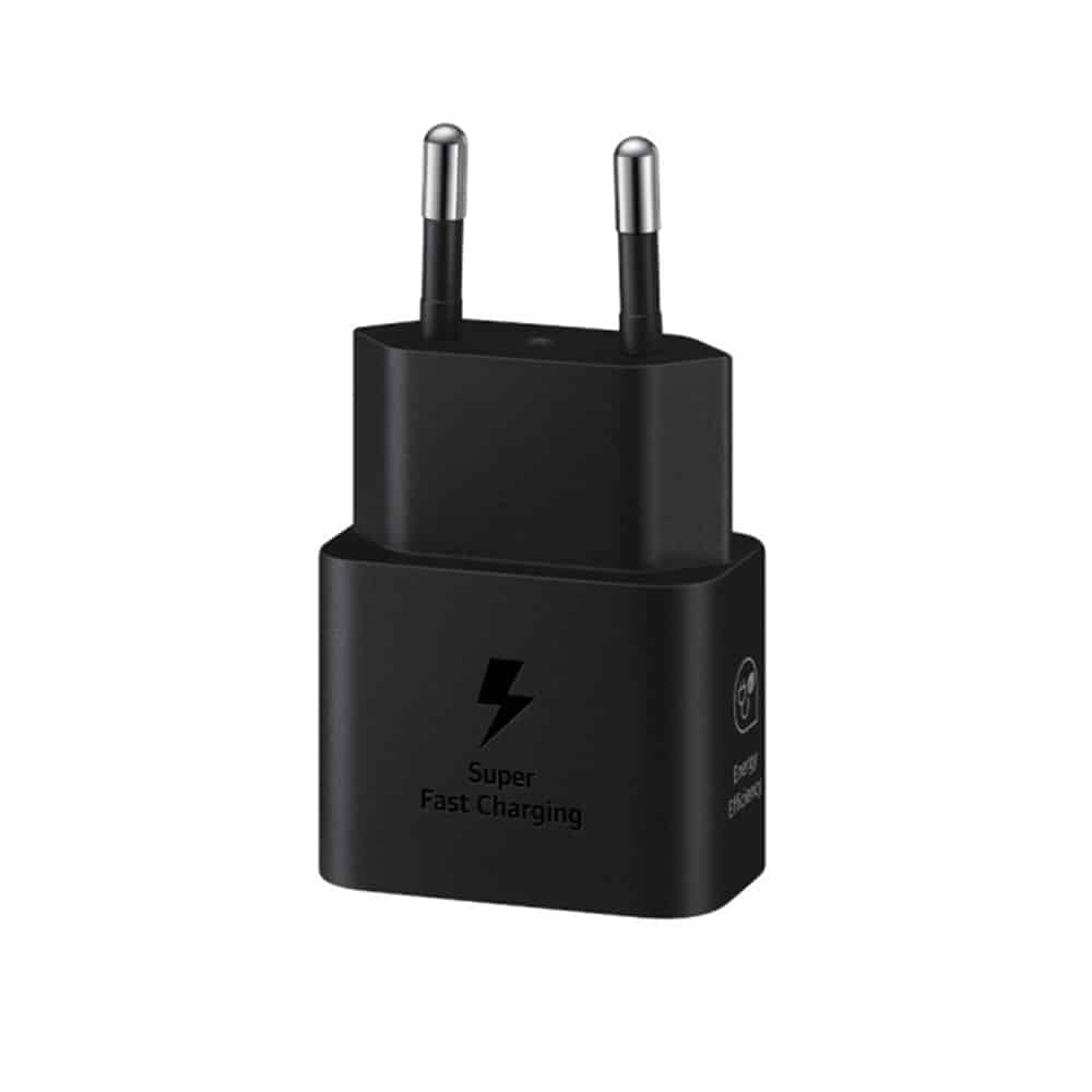 Samsung - Originalni stenski polnilec T2510 (EP-T2510XBEGEU) - Type-C 25W super hitro polnjenje s kablom USB-C - črn