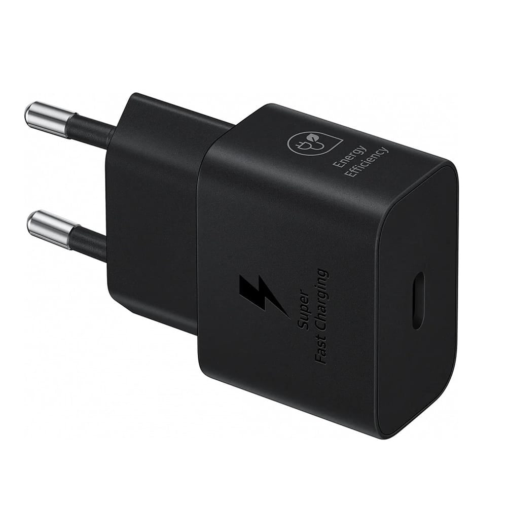 Samsung - Originalni stenski polnilec T2510 (EP-T2510XBEGEU) - Type-C 25W super hitro polnjenje s kablom USB-C - črn