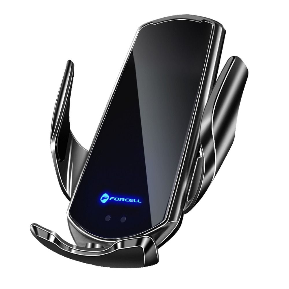 FORCELL avto držalo z brezžičnim polnjenjem in avtomatskim senzorjem + magnetni adapterji HS1 15W črno