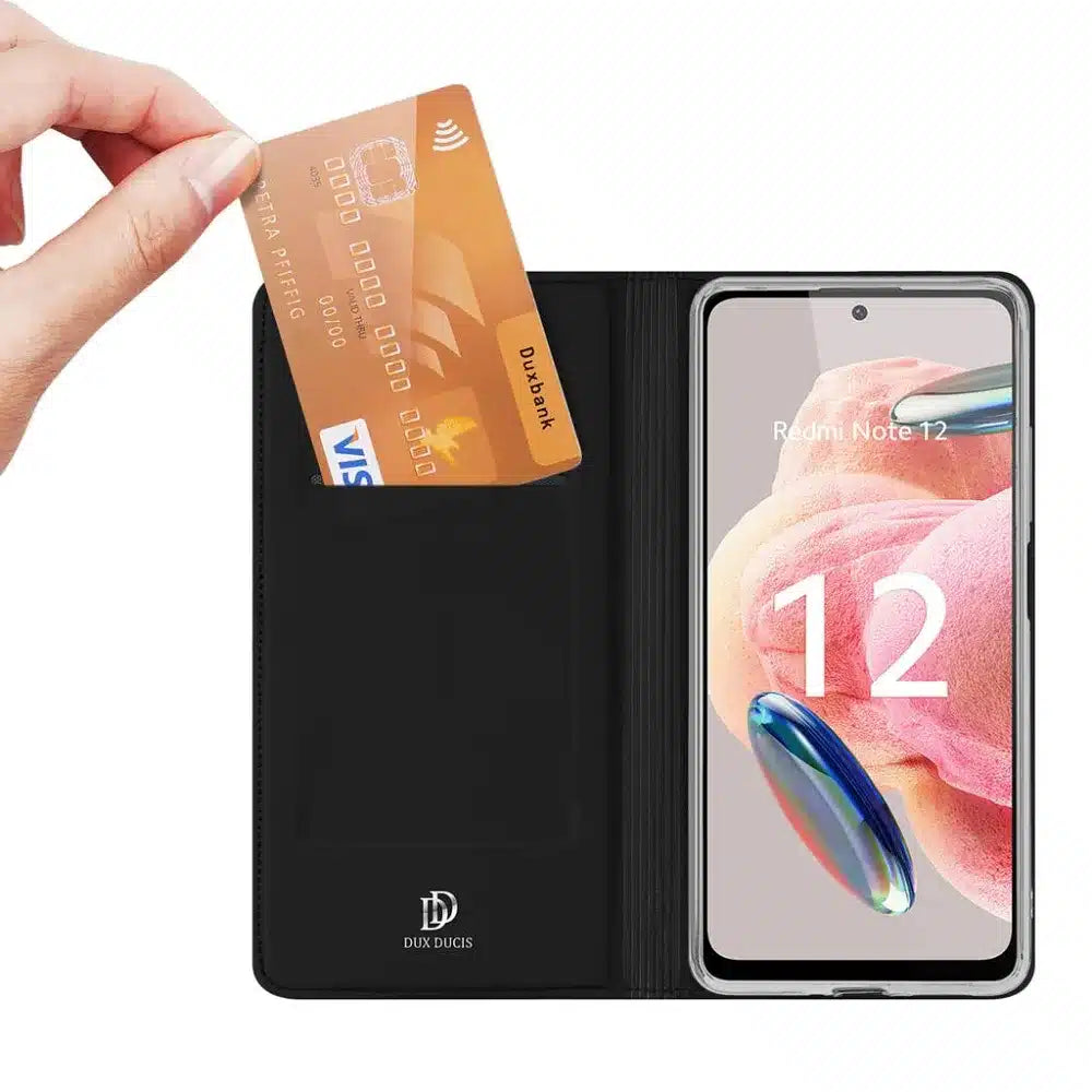DUX DUCIS Skin Pro – preklopna torbica za Xiaomi Redmi Note 12 4G črna