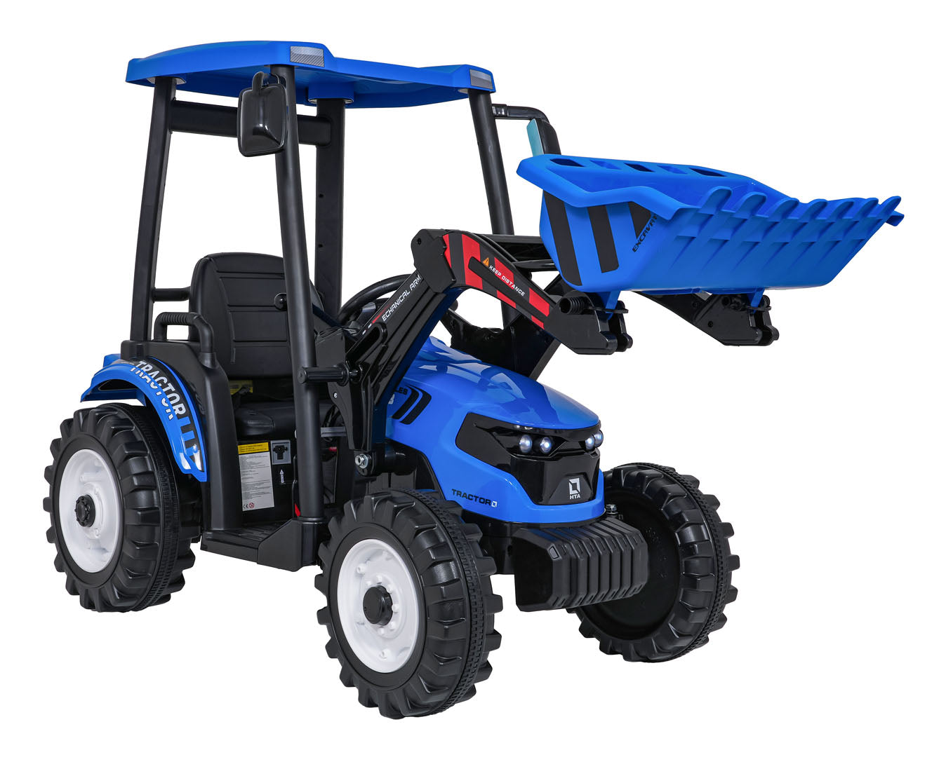 Traktor na akumulator s prikolicom MEGA D68 - plavi