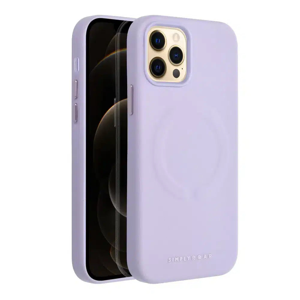 Roar usnjena Mag Case torbica, združljiva z MagSafe – za iPhone 12 Pro vijolična