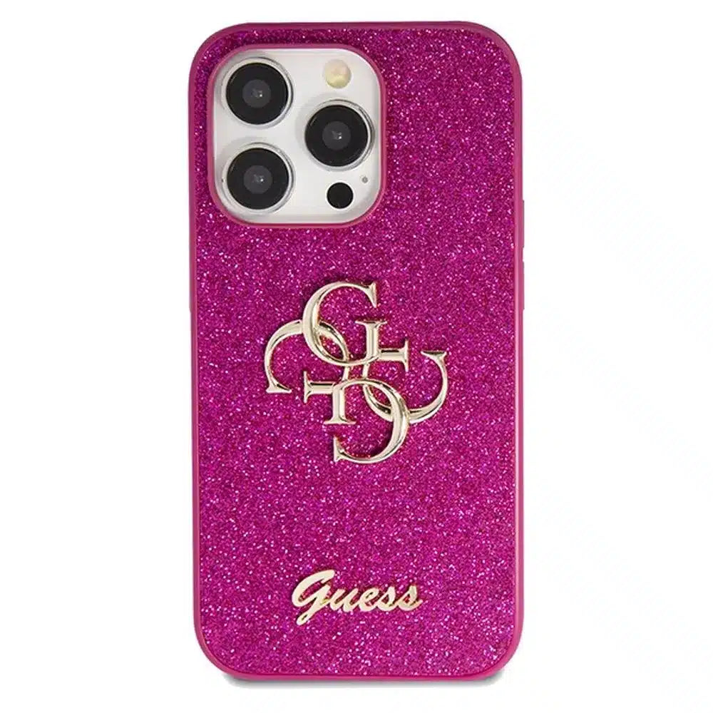 Originalna torbica GUESS Hardcase GUHCP15LHG4SGU za iPhone 15 Pro (Fixed Glitter Big 4G / vijolična)