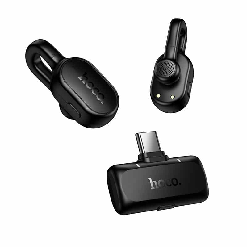 Brezžični lavalier mikrofon USB C Hoco L27 črn
