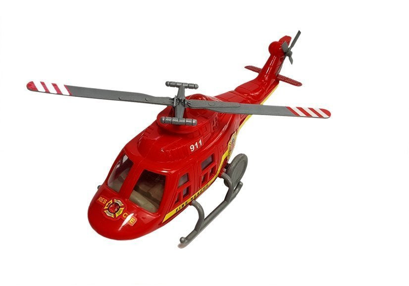 Set vatrogasnih vozila za igru sa motorom i helikopterom - crveni