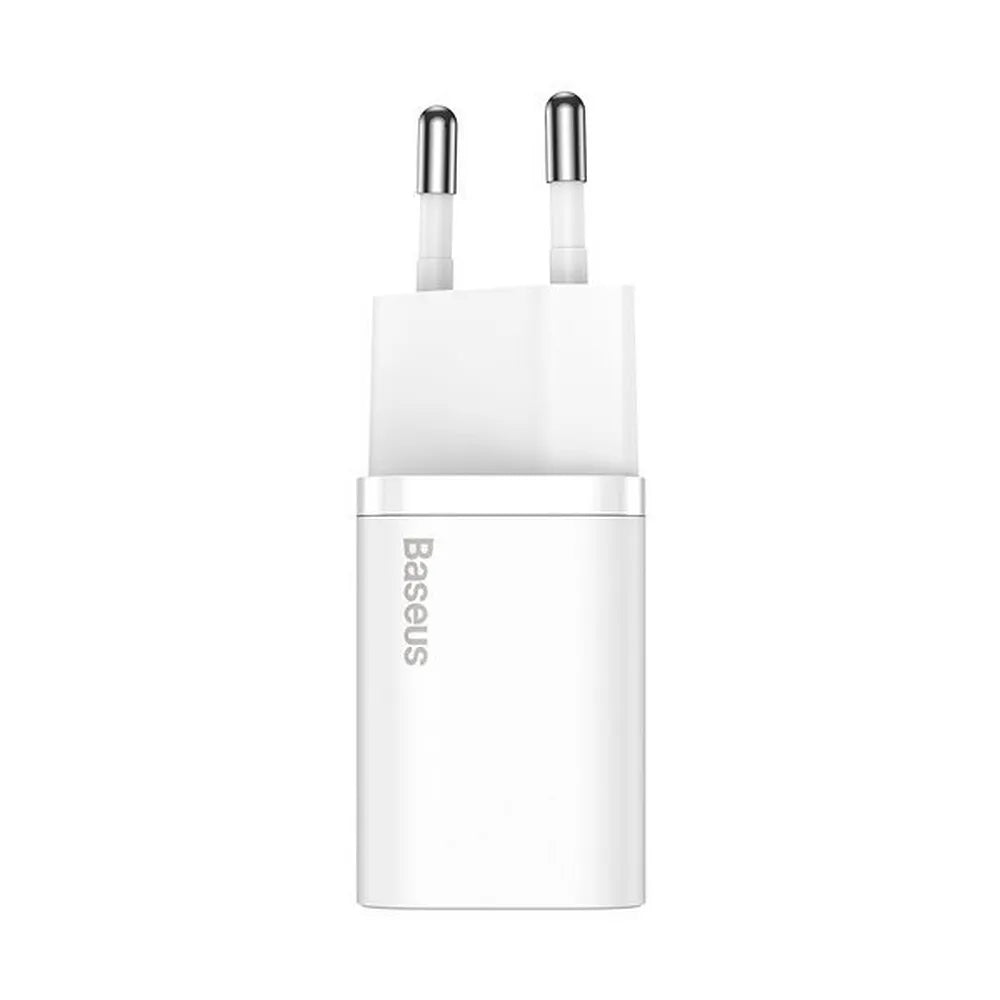 BASEUS zidni punjač tip C Super Si PD 25W + kabel tip C na tip C bijeli TZCCSUP-L02