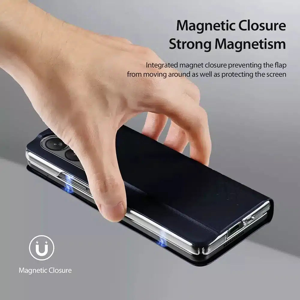 DUX DUCIS Bril – usnjena maska za Samsung Galaxy Z Fold5 5G modra