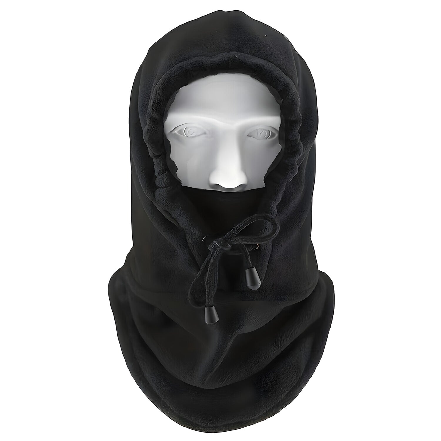 Zimska fleece kapica s kapuljačom - Crna KP36869