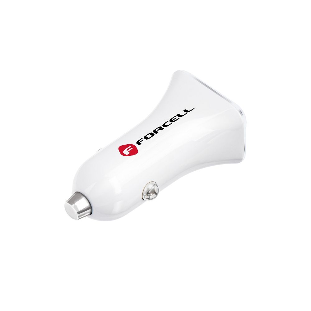 FORCELL avtopolnilec USB 3.0 + USB C hitro polnjenje + Power Delivery PD20W 4A CC-QCPD01 bel