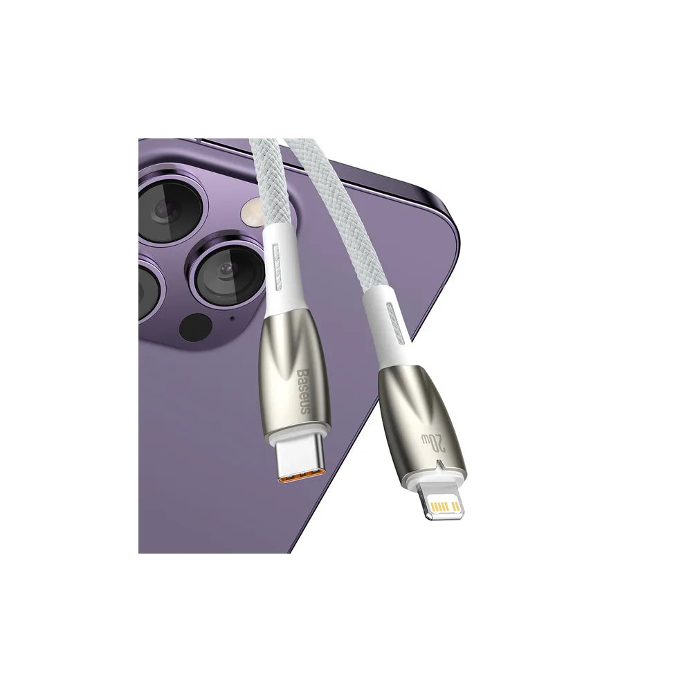 BASEUS kabel Type C za Apple Lightning 8-pin Power Delivery 20W Glimmer Series CADH000102 2m, bel