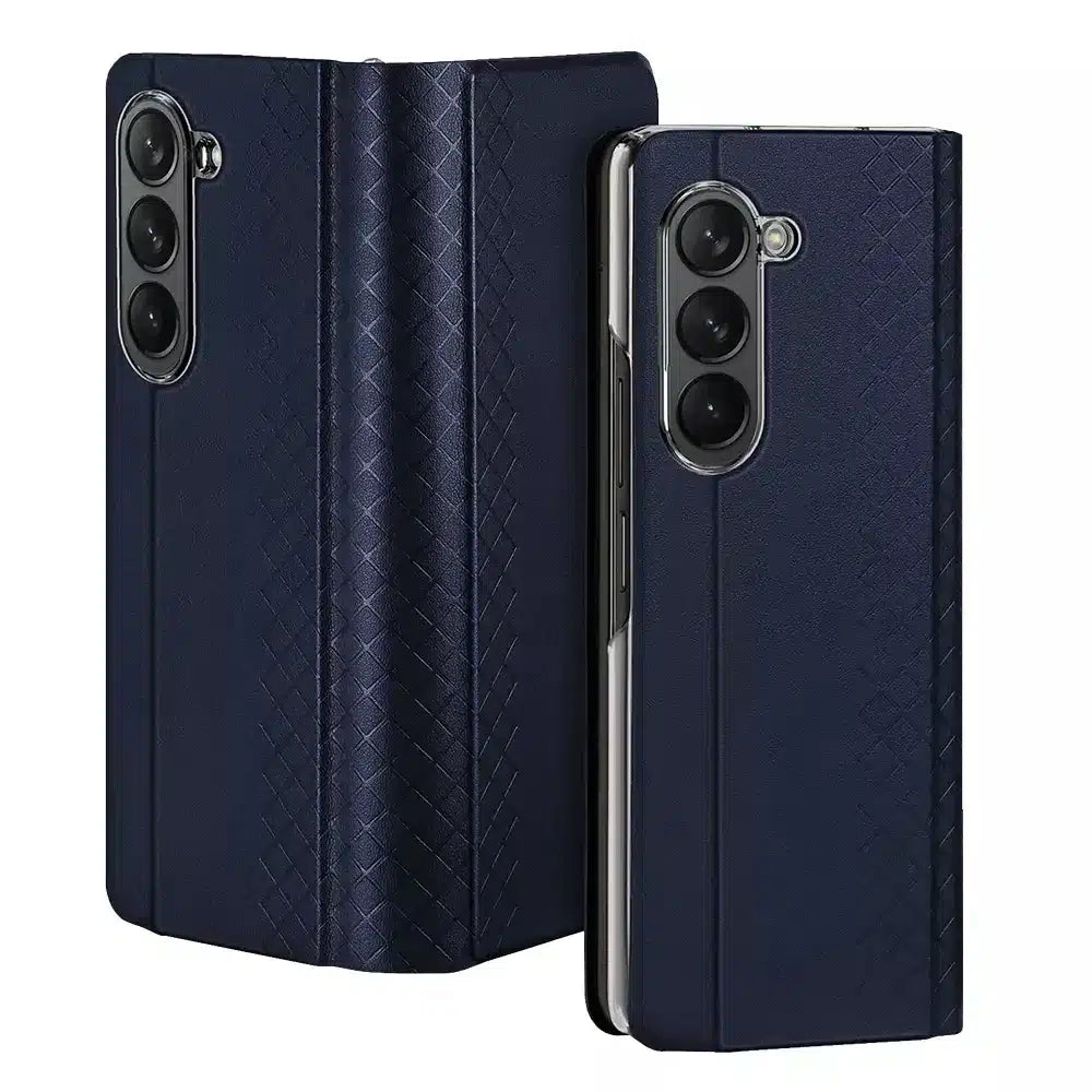 DUX DUCIS Bril – usnjena maska za Samsung Galaxy Z Fold5 5G modra