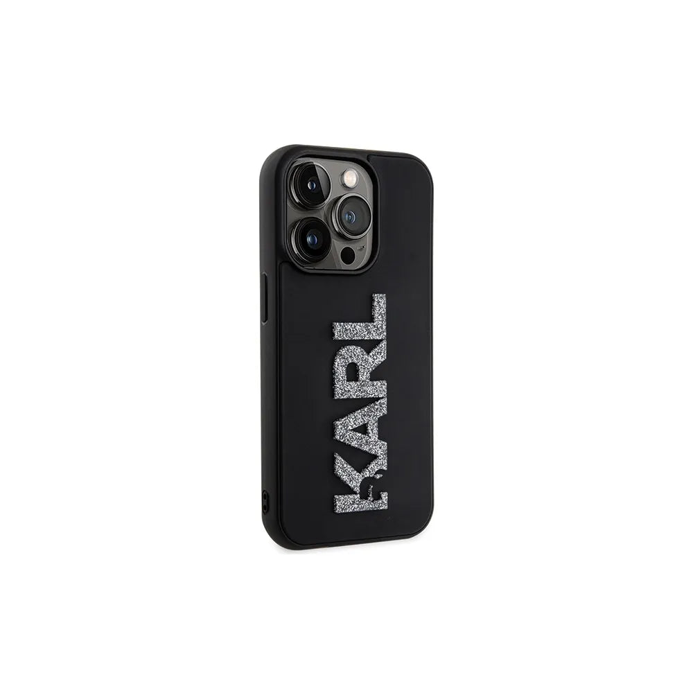 Originalna torbica KARL LAGERFELD Hardcase KLHCP15X3DMBKCK za iPhone 15 PRO MAX (3D Logo Glitter / črna)