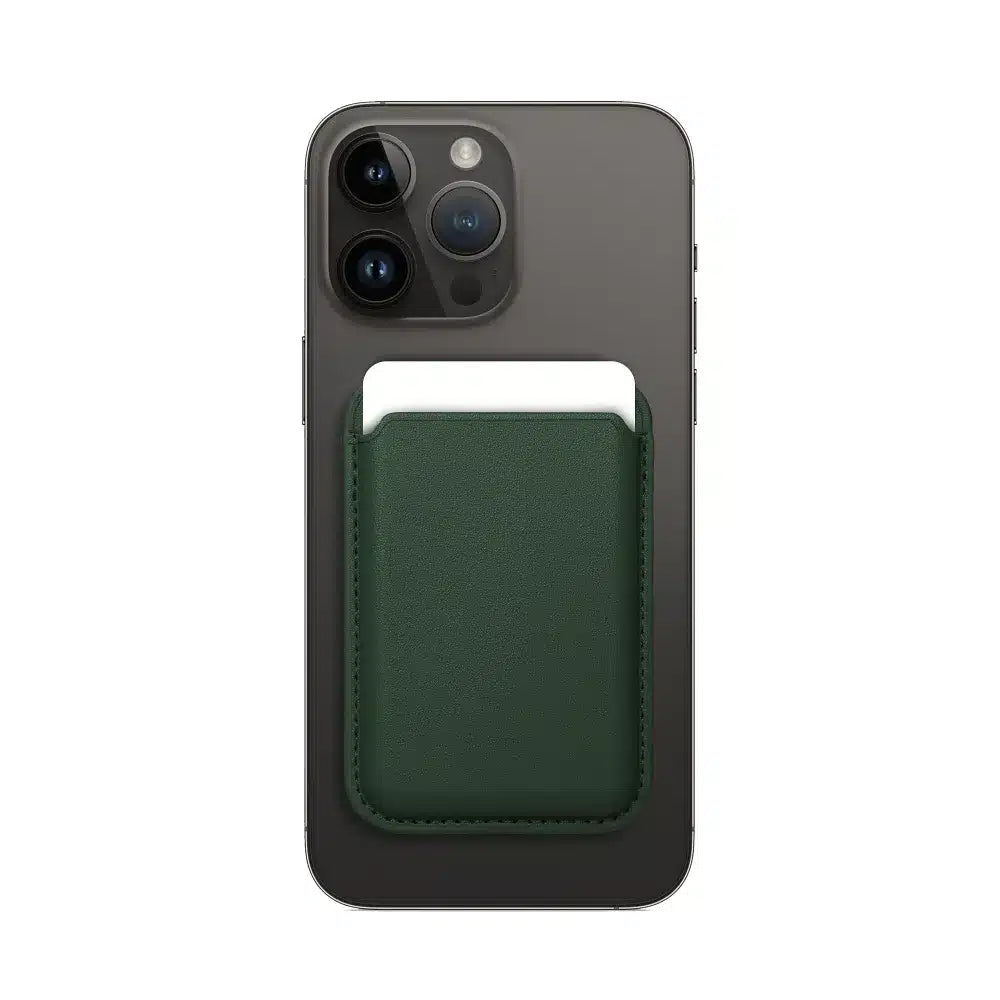 Usnjena magnetna denarnica Mag Wallet temno zelene barve
