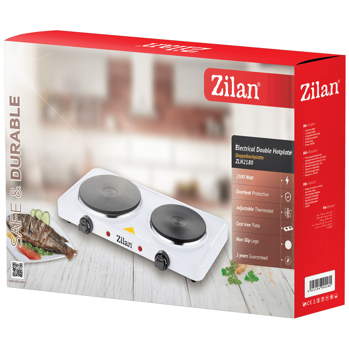 Zilan Električno kuhalo, 2 ploče - 15.5/18.5 cm, 2500 W, bijela - ZLN2180