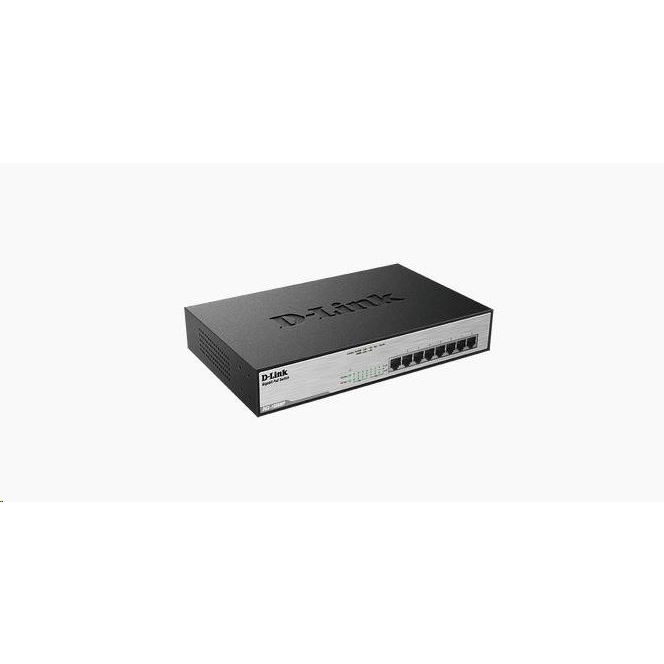 D-Link DGS-1008MP mrežni prekidač Neupravljano Gigabit Ethernet (10/100/1000) Podrška za napajanje putem Etherneta (PoE) 1U Crno