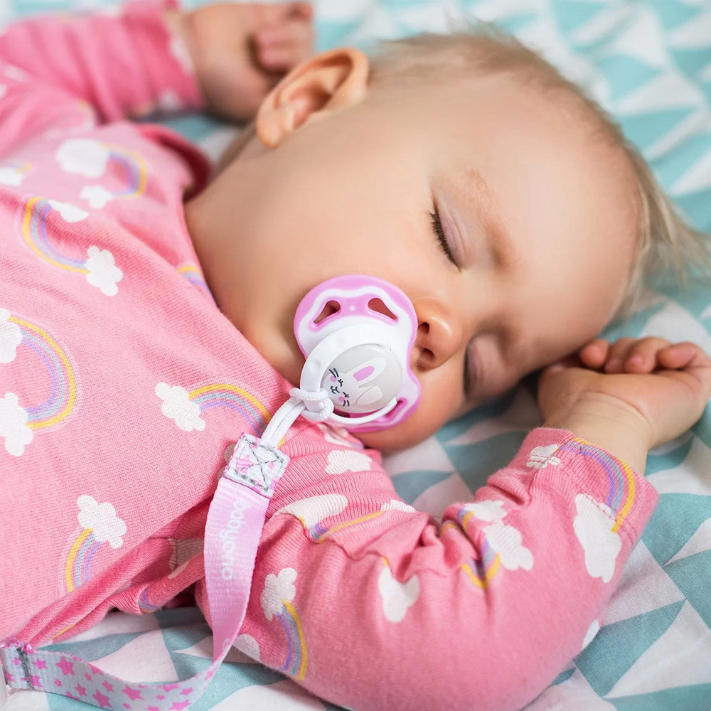 BabyOno privjesak za dudu s kopčom siva s mint točkicama