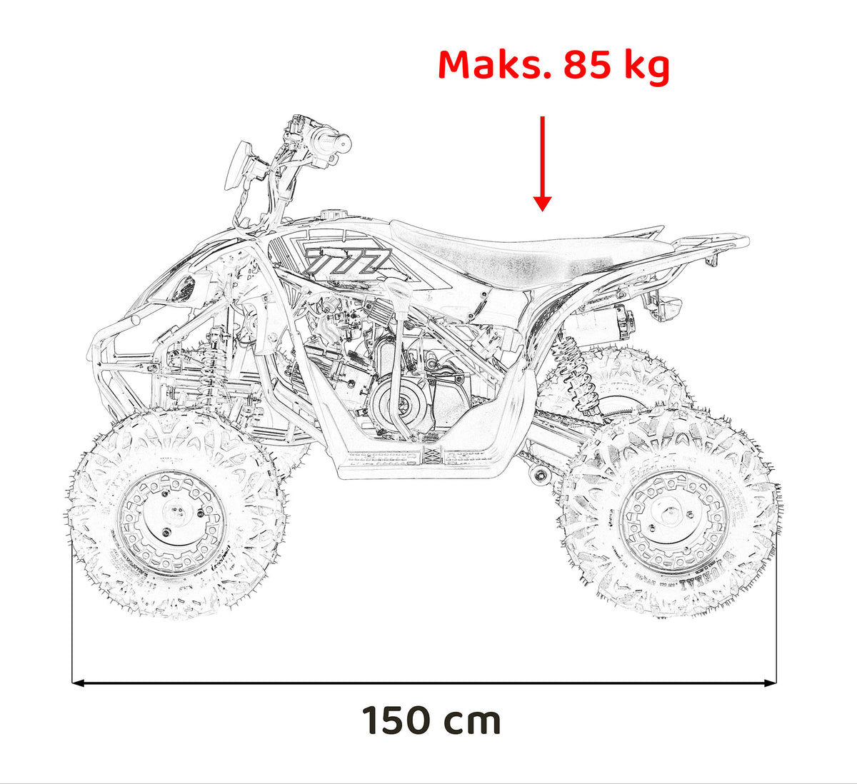 Quad na benzin DESERT STORM LIFT Combustion 125cc - crveni