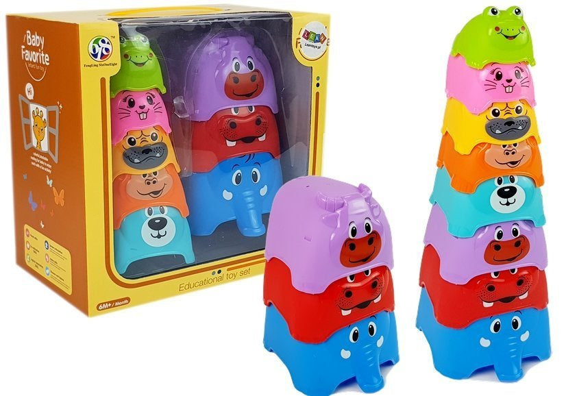 Piramida za slaganje za bebu Animals Cups