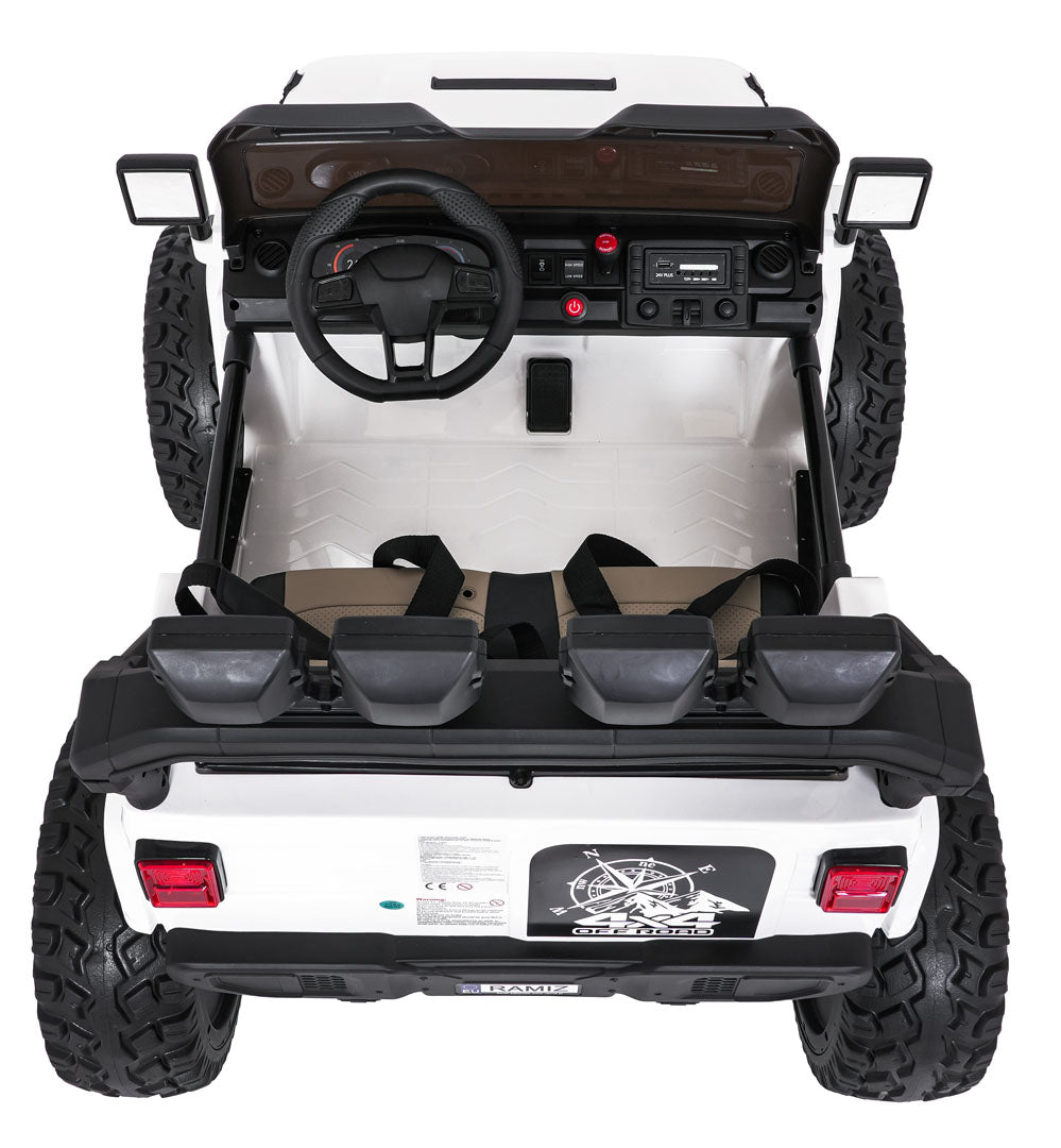 Auto na akumulator Extreme Sport 4×4 s podesivom dužinom vozila – dvosjed – bijeli
