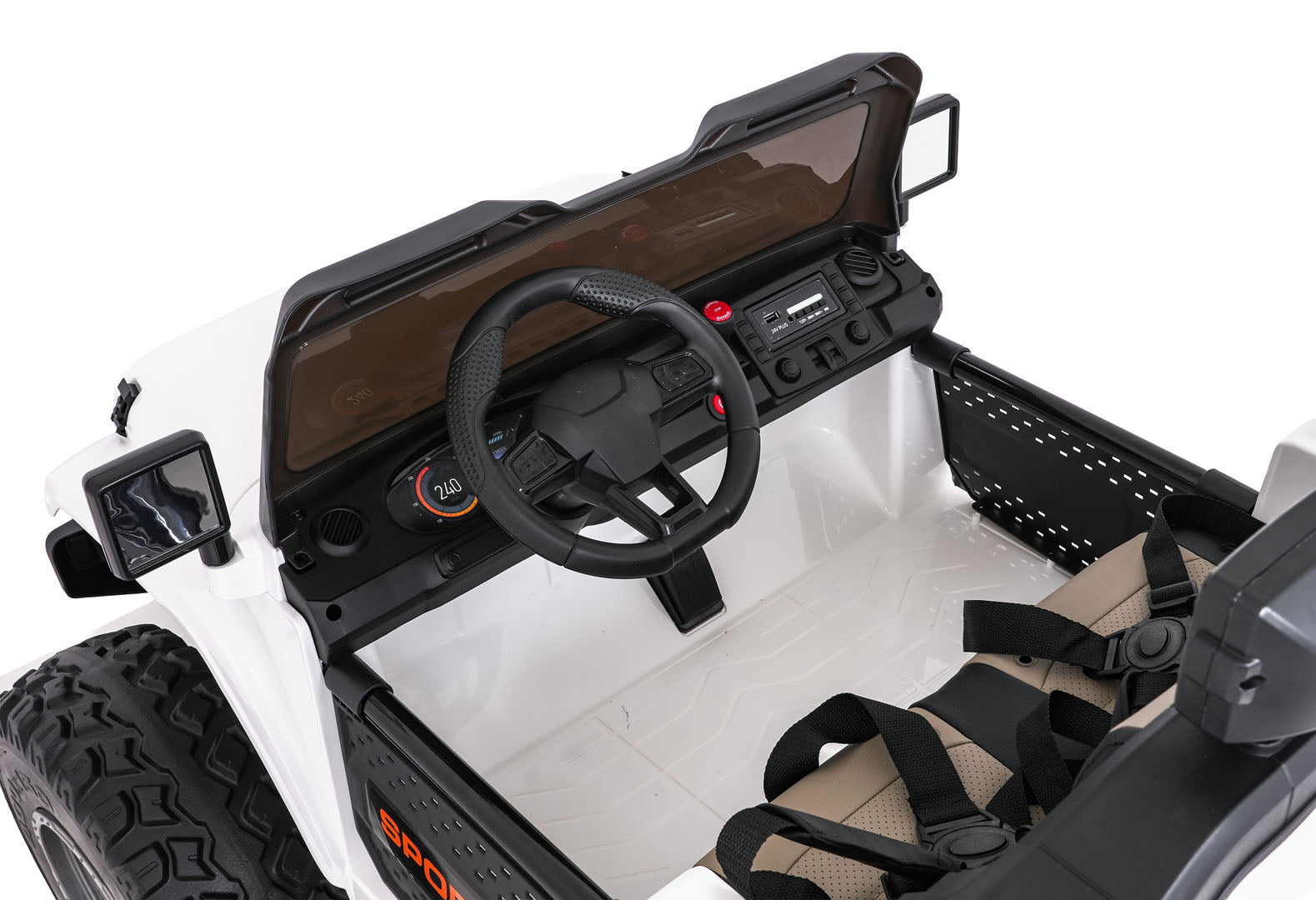 Auto na akumulator Extreme Sport 4×4 s podesivom dužinom vozila – dvosjed – bijeli