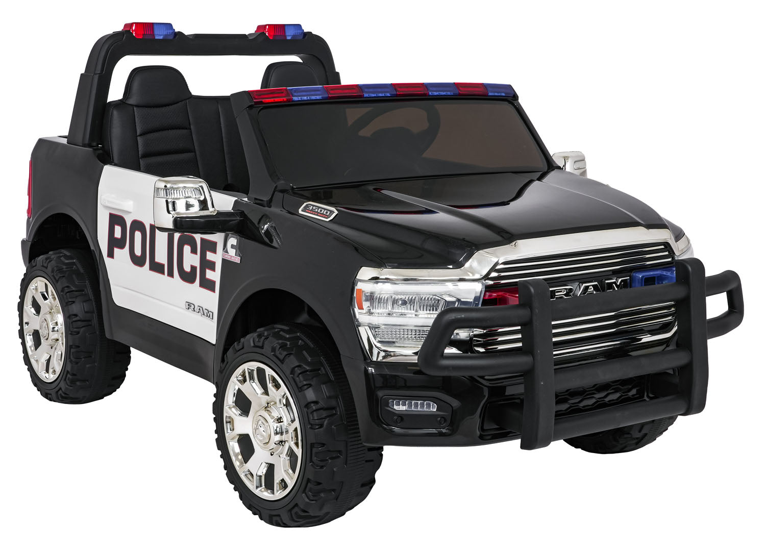 Licencirani auto na akumulator RAM 3500 Police - dvosjed - crni