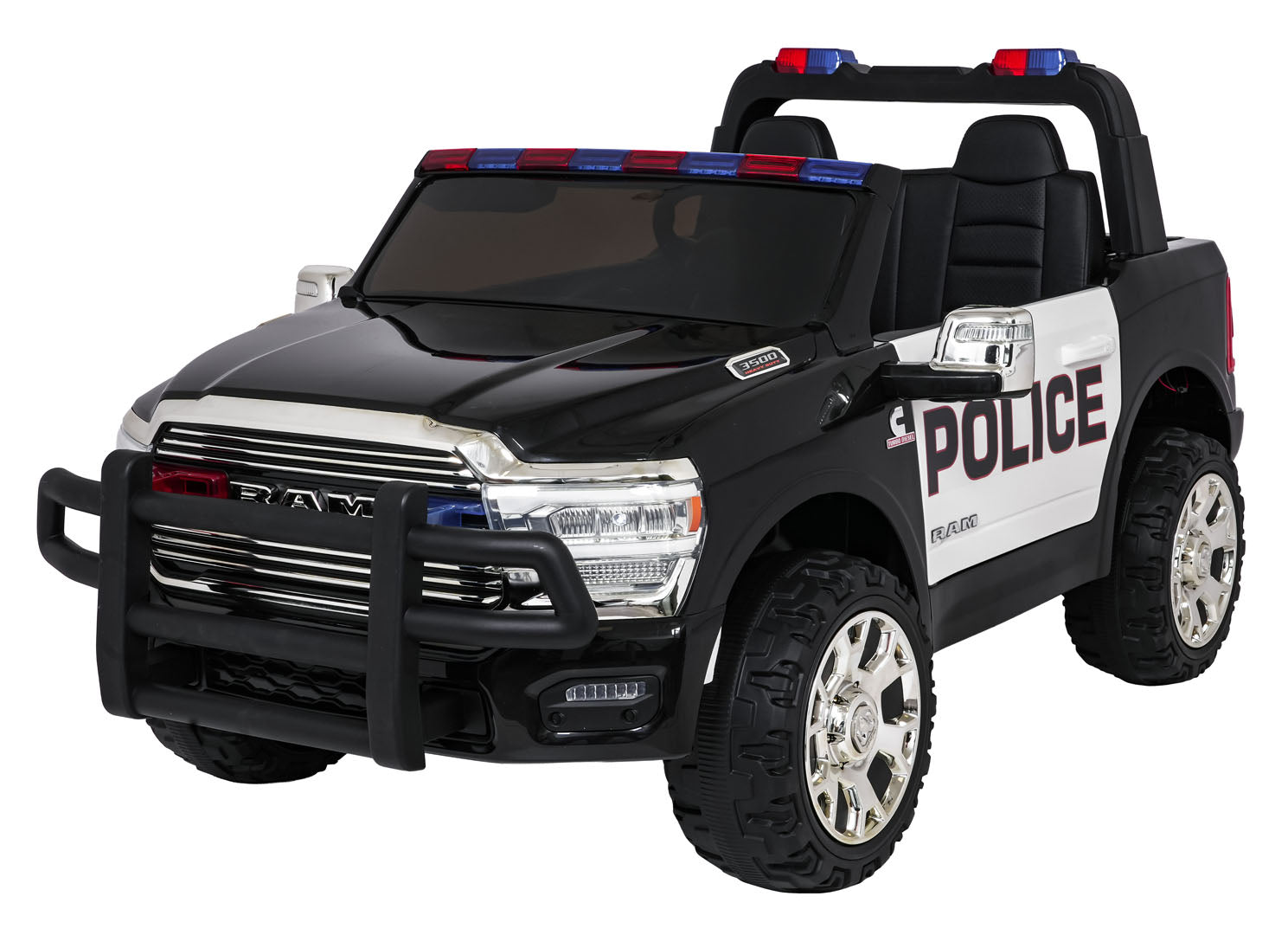 Licencirani auto na akumulator RAM 3500 Police - dvosjed - crni