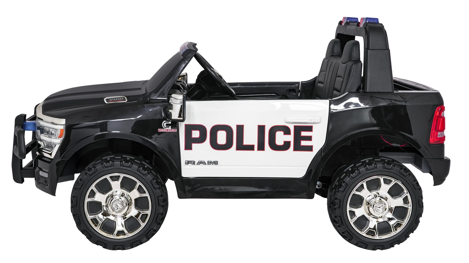 Licencirani auto na akumulator RAM 3500 Police - dvosjed - crni