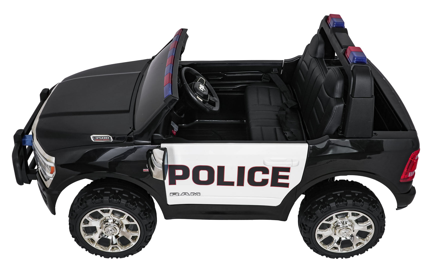 Licencirani auto na akumulator RAM 3500 Police - dvosjed - crni
