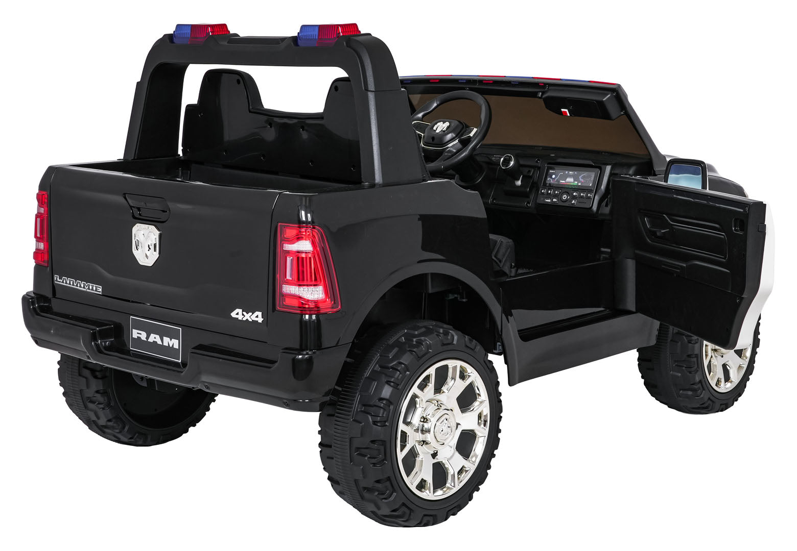 Licencirani auto na akumulator RAM 3500 Police - dvosjed - crni