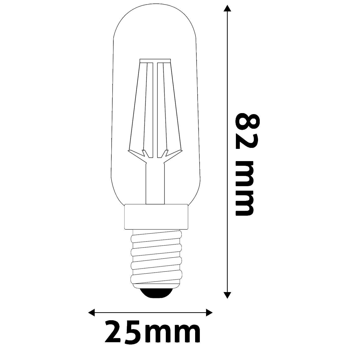 Avide Žarulja, LED 4W, E14, 4000K, 230V AC, bijela svjetlost - Filament T25 4W E14