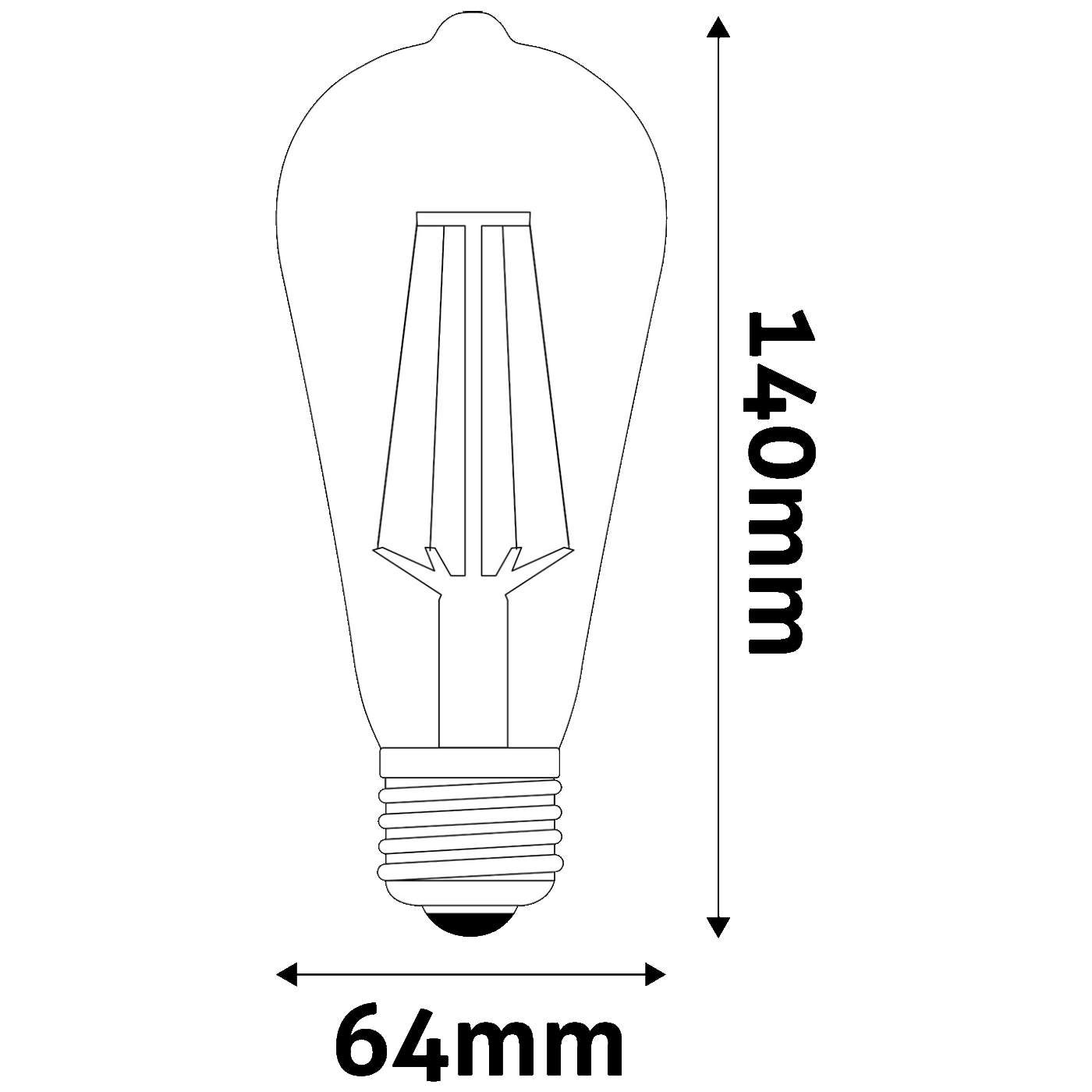 Avide Žarulja, LED 8.9W, E27, 4000K, 230V AC, bijela svjetlost - White Filament ST64 8.5W E27