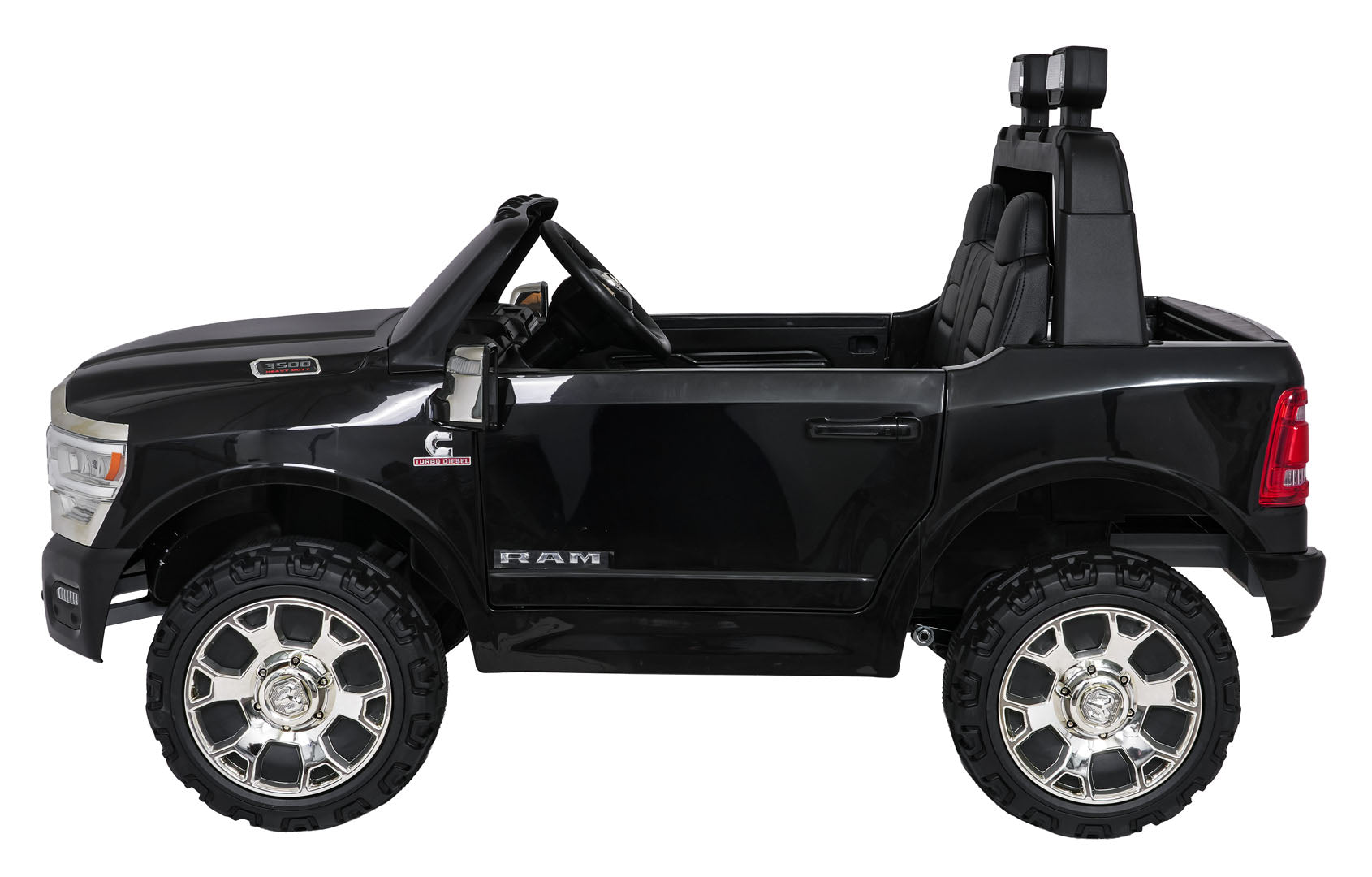 Licencirani auto na akumulator RAM 3500 - dvosjed - crni
