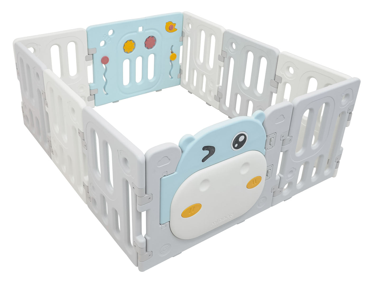 Modularna ogradica za bebe sa lopticama Hippo - plava
