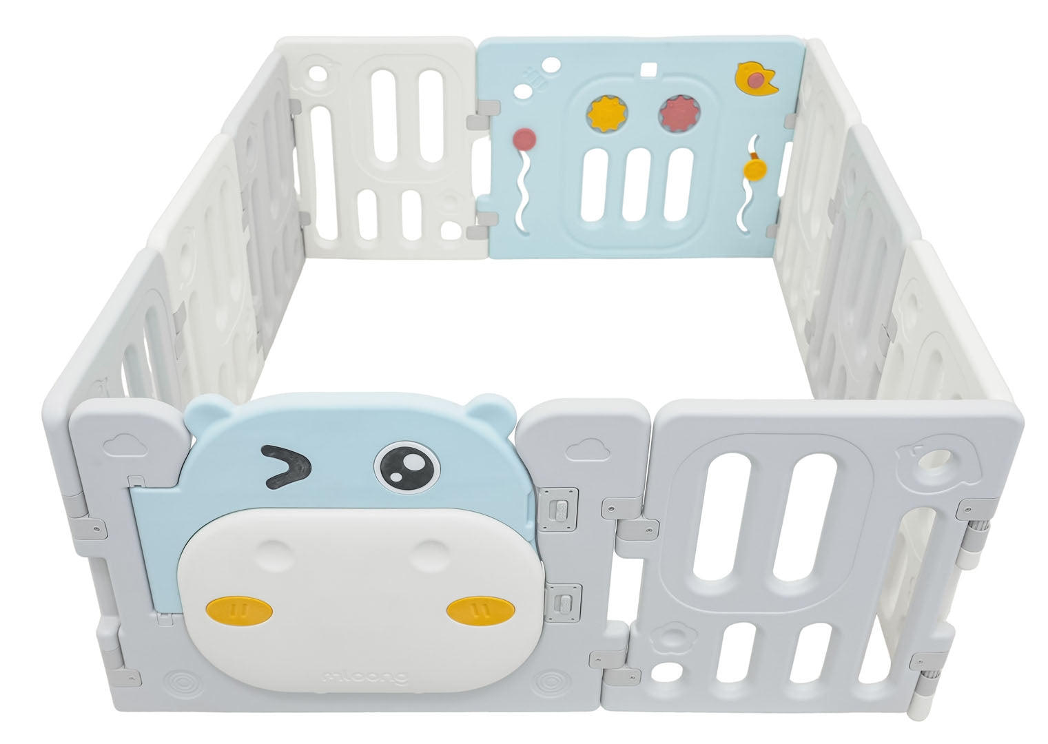 Modularna ogradica za bebe sa lopticama Hippo - plava