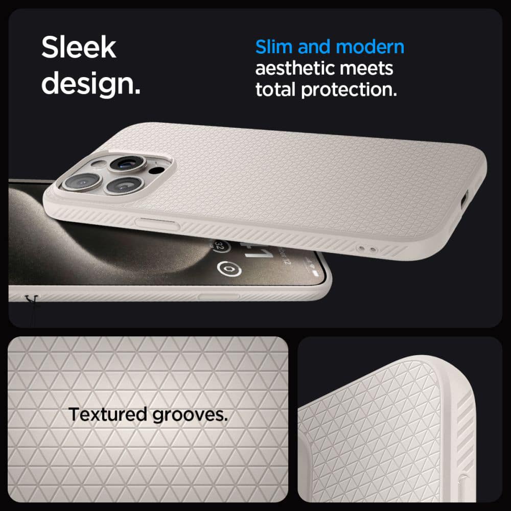 Spigen LIQUID AIR etui za iPhone 15 Pro Max ACS07212 - Naravni Titan