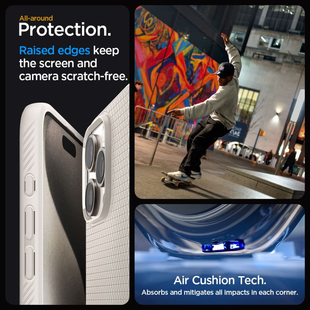 Spigen LIQUID AIR etui za iPhone 15 Pro Max ACS07212 - Naravni Titan
