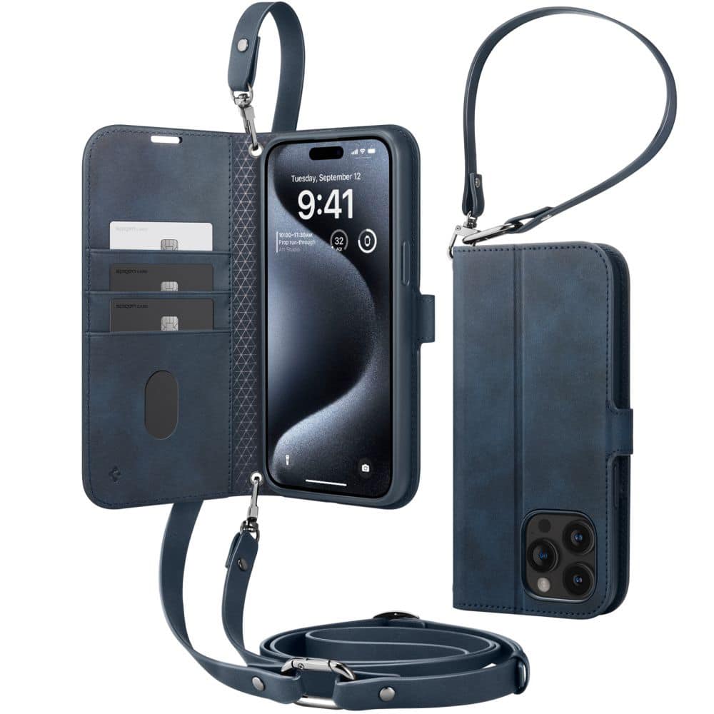 Spigen Wallet S Pro ovitek za iPhone 15 Pro Max - mornarsko moder
