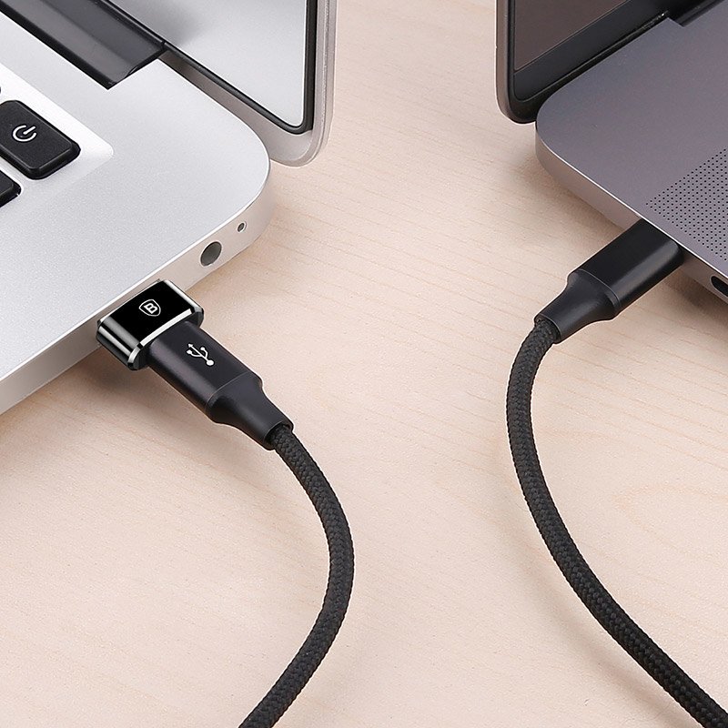 Baseus - OTG adapter (CAAOTG-A01) - Type-C ženski na USB moški - Plug & Play - 3A - črn