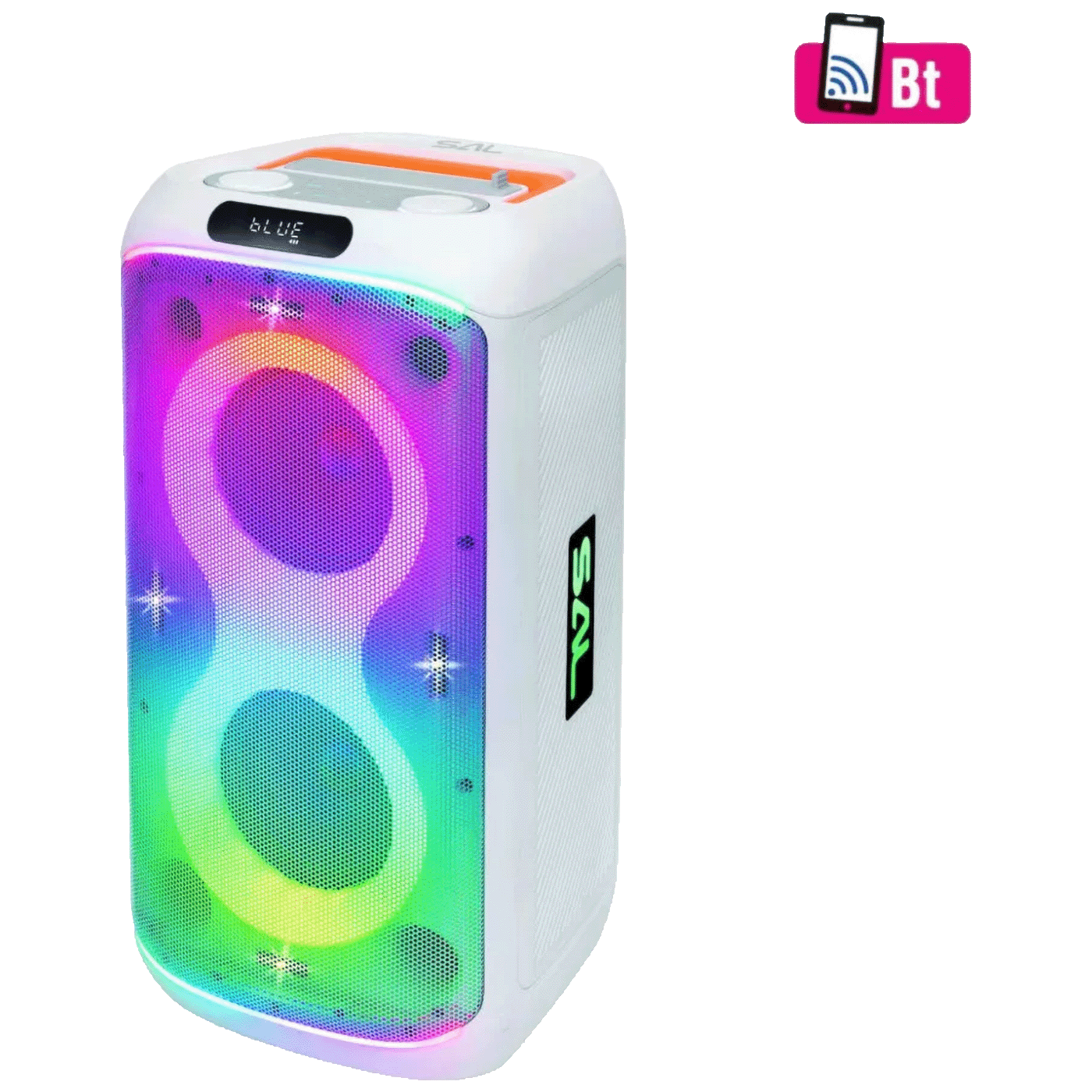 SAL Zvučnik bežični sa mikrofonom, Bluetooth, LED efekti, 60W - PAR216WH