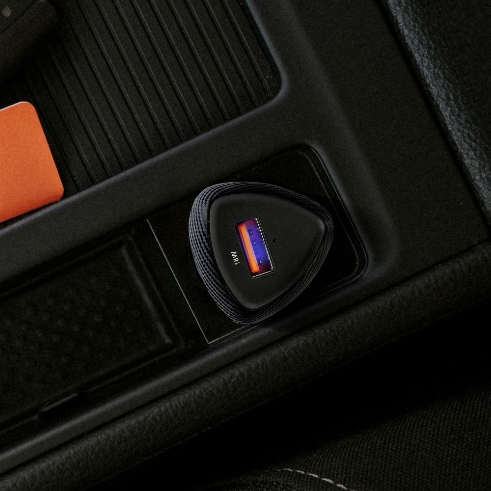 FORCELL CARBON auto punjač USB QC 3.0 18W CC50-1A crni (Ukupno 18W)