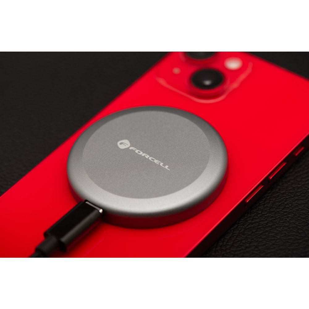 Forcell F-Energy Smart Charge USB C Qi2 15W MagSafe kompatibilan punjač s odvojivim kabelom od 150cm -srebrni