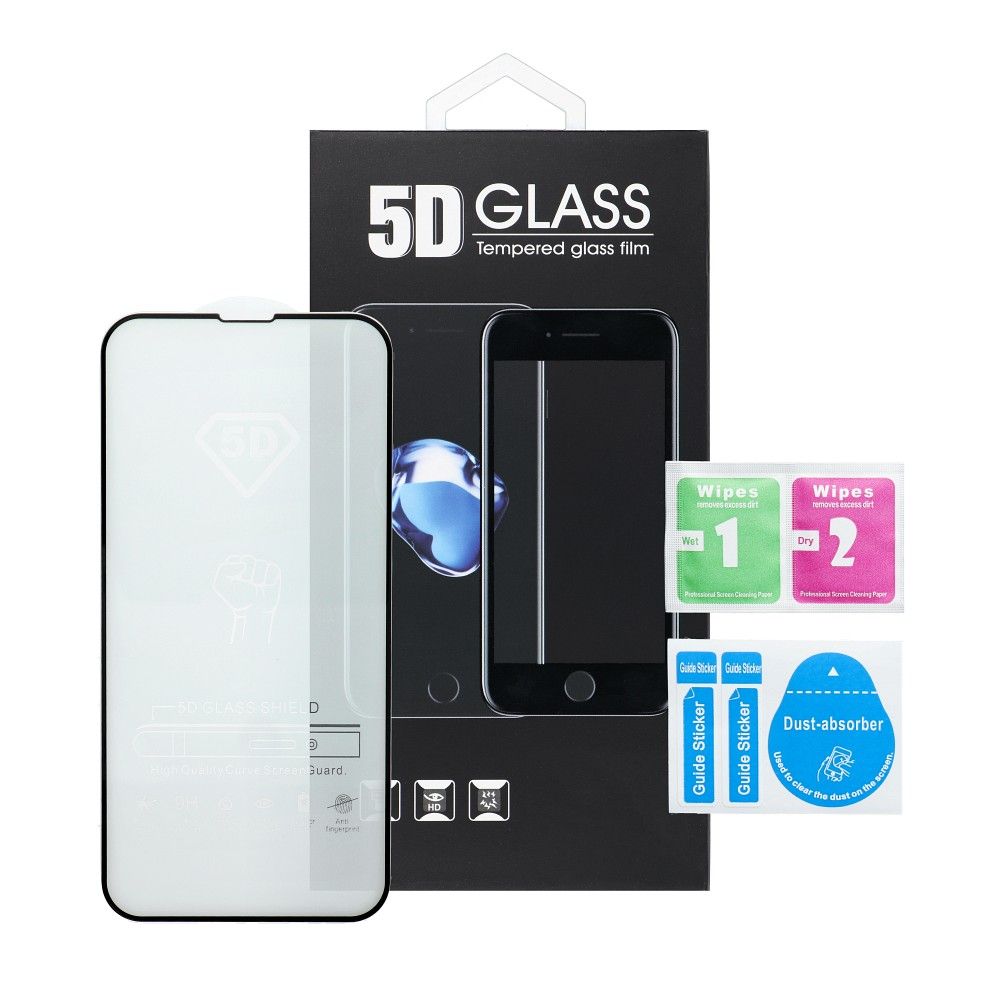 5D Full Glue kaljeno steklo za Samsung Galaxy A03 / A04 / A04e s črnim okvirjem